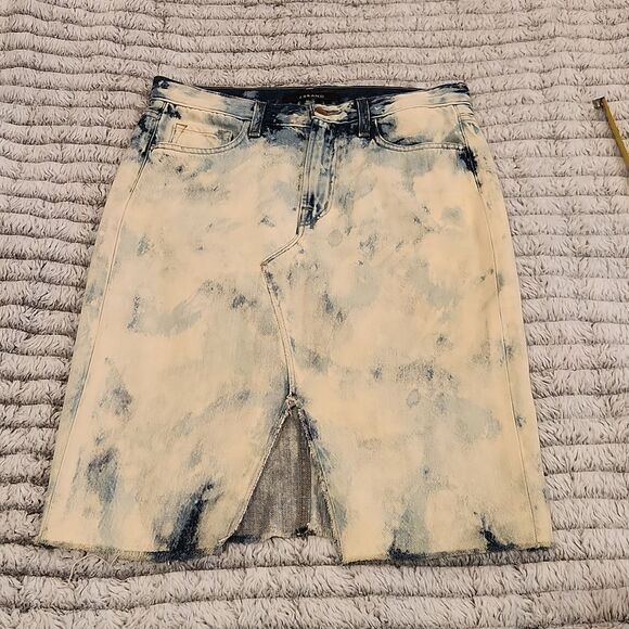 J BRANDTrystan Bleached Denim Midi Skirt with Raw Hem, Elation size 27 - Picture 3 of 13